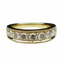 diamond half hoop ring 18ct yellow gold 1.00ct