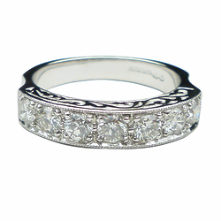 old-cut Diamond half hoop ring over 2.00cts