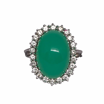 emerald and diamond cluster ring with emerald cut and brilliant cut 1.20ct emerald