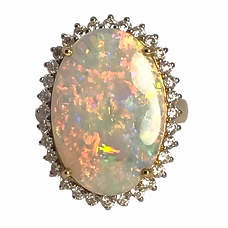 bespoke boulder opal signet ring natural shape 18ct yellow gold secondhand preowned preloved