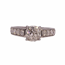 Old European cut diamond solitaire ring 1.40cts