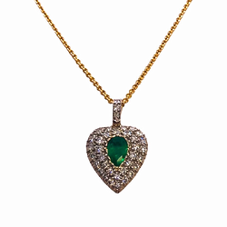 18ct white gold sapphire and diamond drop pendant pear cut
