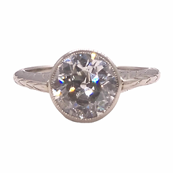 old cut diamond solitaire ring 2.00cts preowned preloved seconhand