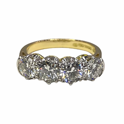Pre owned diamond four stone ring over 2.00cts