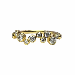 18ct yellow gold diamond rubover set ring 0.50ct