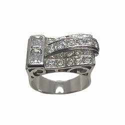 diamond bubble ring 0.50ct rubover set