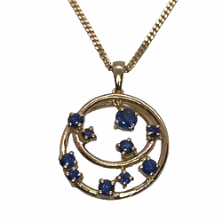 lapis lazuli cameo 18ct gold pendant