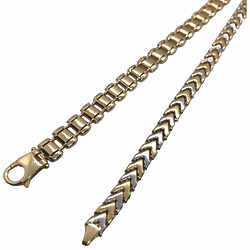 cultured pearl bracelet with yellow gold fancy link bracelet secondhand