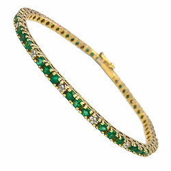 ruby diamond sapphire 3 row bracelet silver and yellow gold reproduction