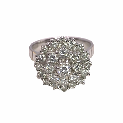 Diamond art deco style oblong cluster ring pre owned pre loved second hand